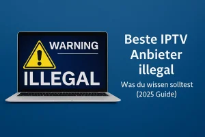 IPTV Anbieter im Vergleich 2025 – Laptop mit verschiedenen IPTV Apps auf dem Bildschirm