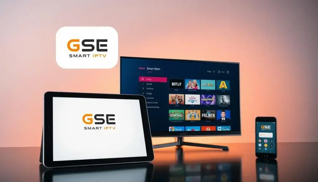 GSE Smart IPTV App auf Tablet, Smartphone und Fernseher – Benutzeroberfläche mit Senderübersicht